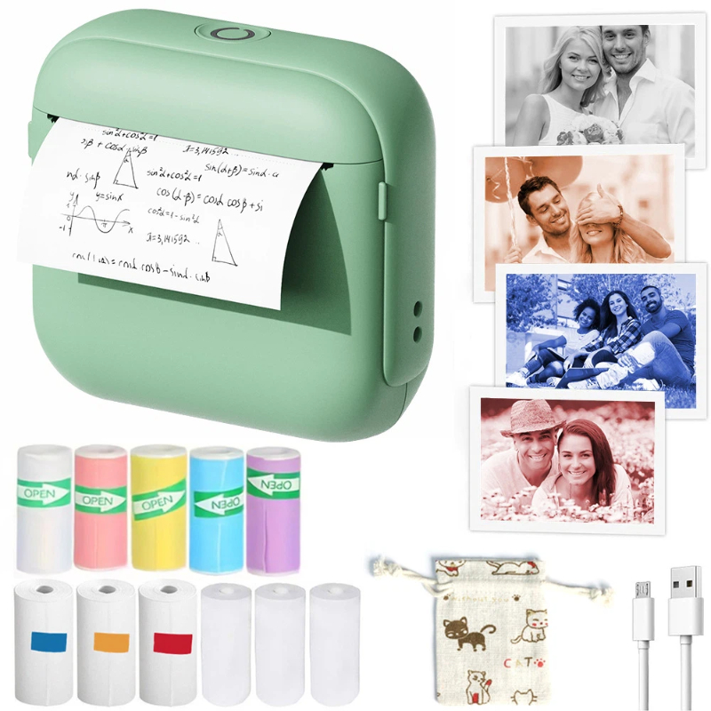 Mini Pocket Thermal Printer Paper Roll - طابعة حرارية صغيرة محمولة بدون حبر